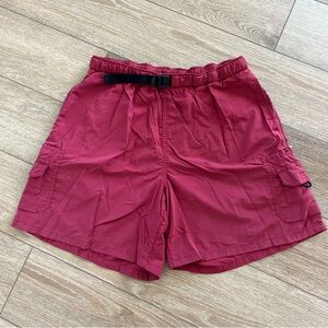 Columbia Authentic Issue Cargo Nylon Red Hiking Fishing Shorts Women's Size S
